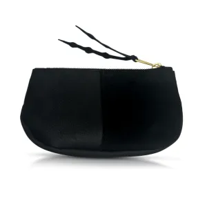 Makeup Bag in Black Leather