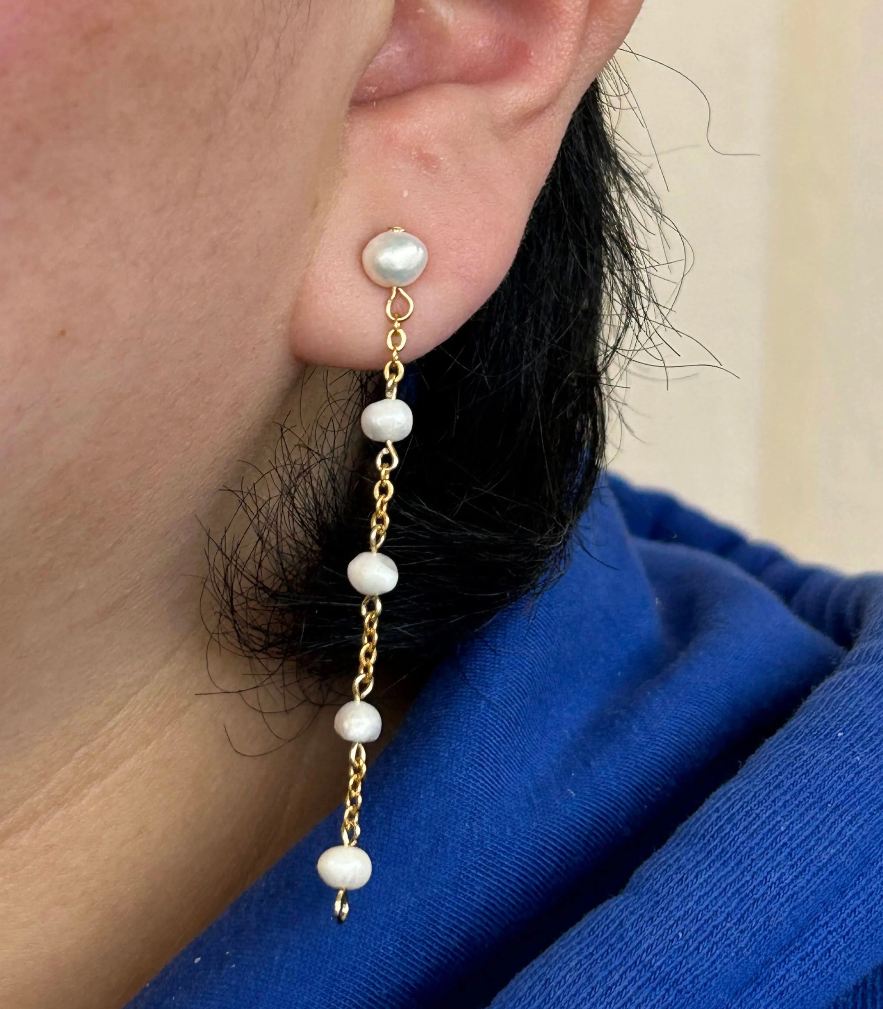 Malaya Two-Way Dangling Pearl Earrings