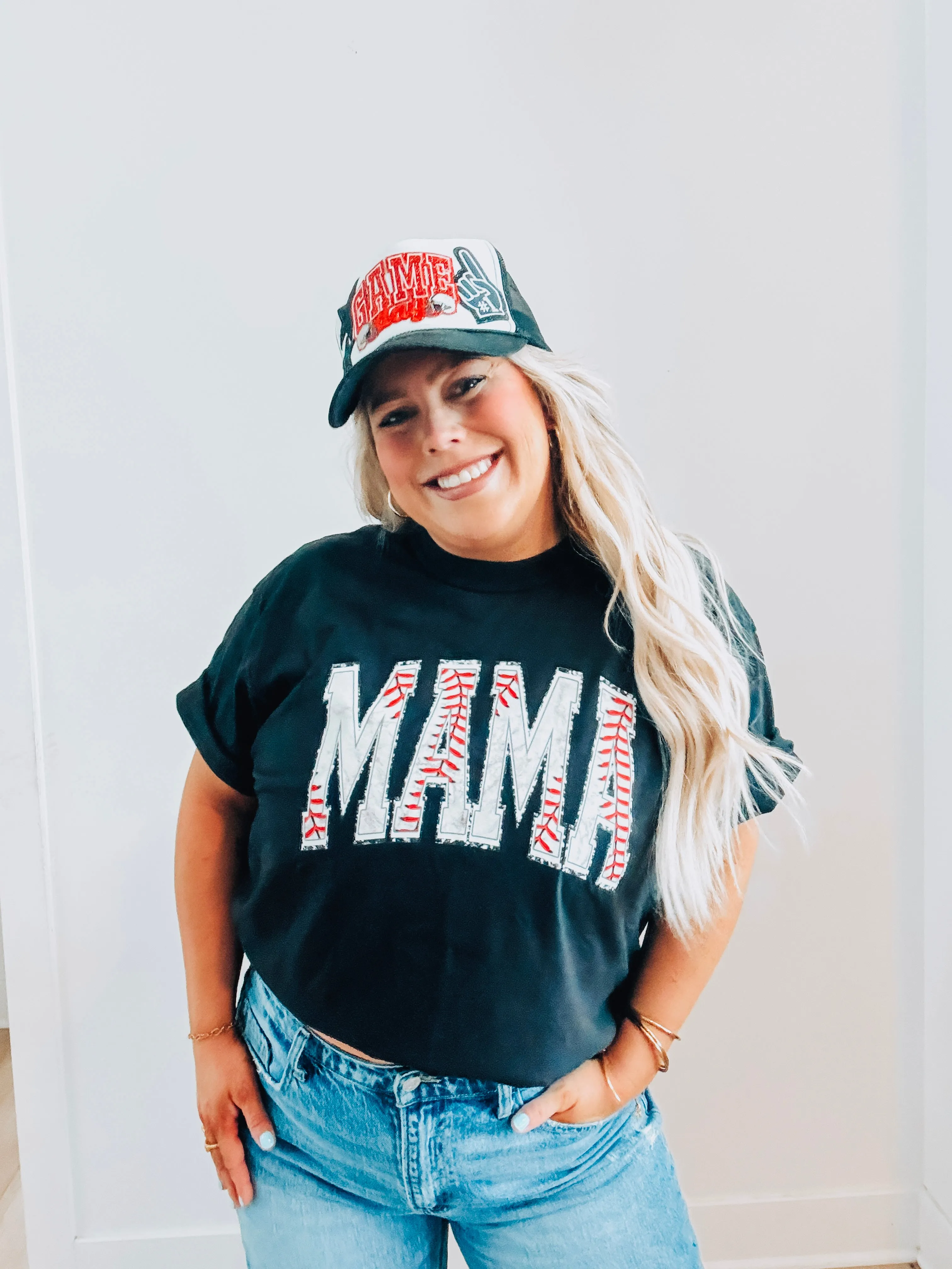 MAMA Baseball Stitches - CUSTOM names (D488)