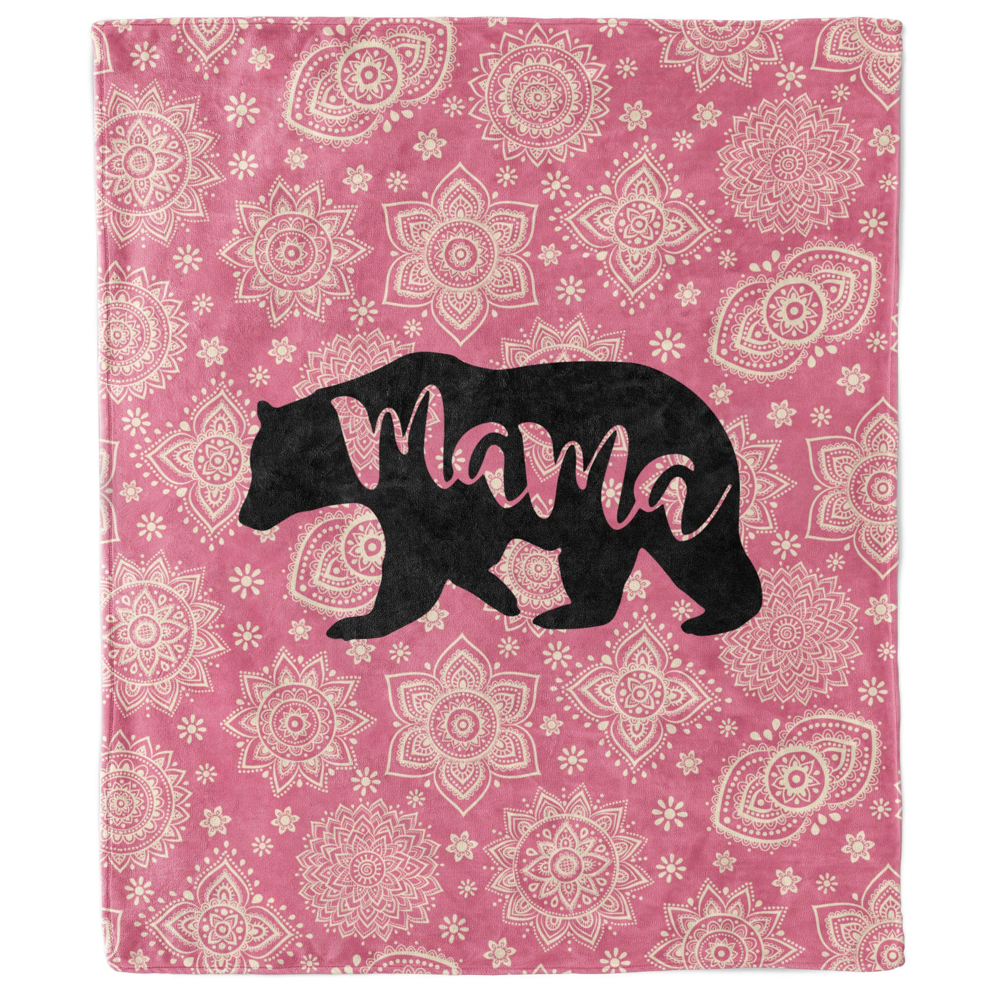 Mama Bear Mandala Inspirational Blanket