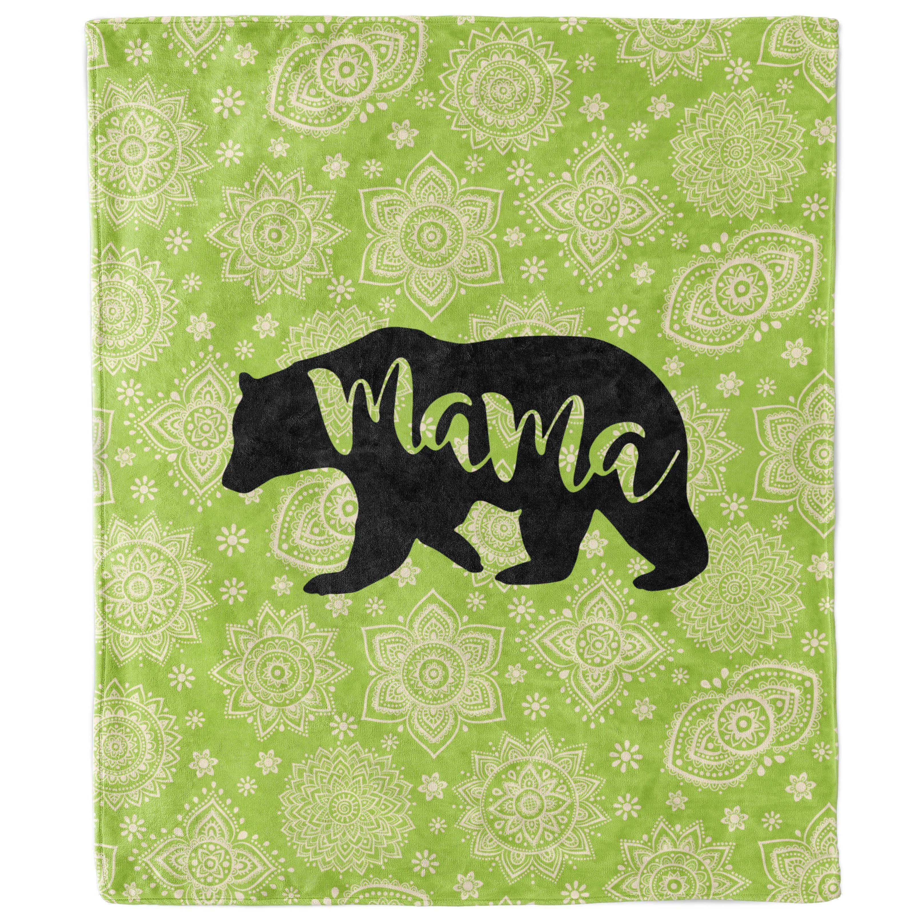 Mama Bear Mandala Inspirational Blanket