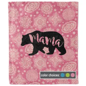 Mama Bear Mandala Inspirational Blanket