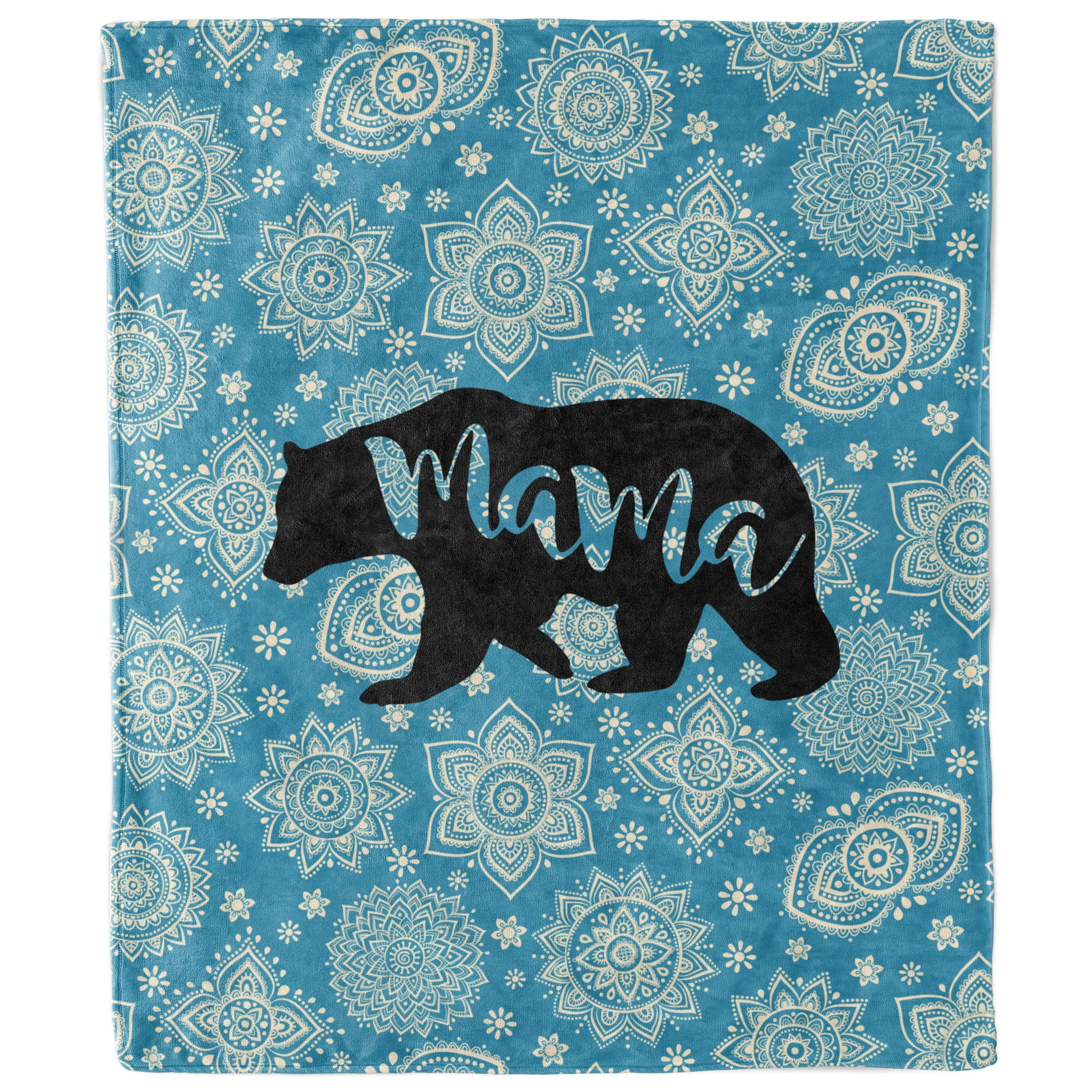 Mama Bear Mandala Inspirational Blanket