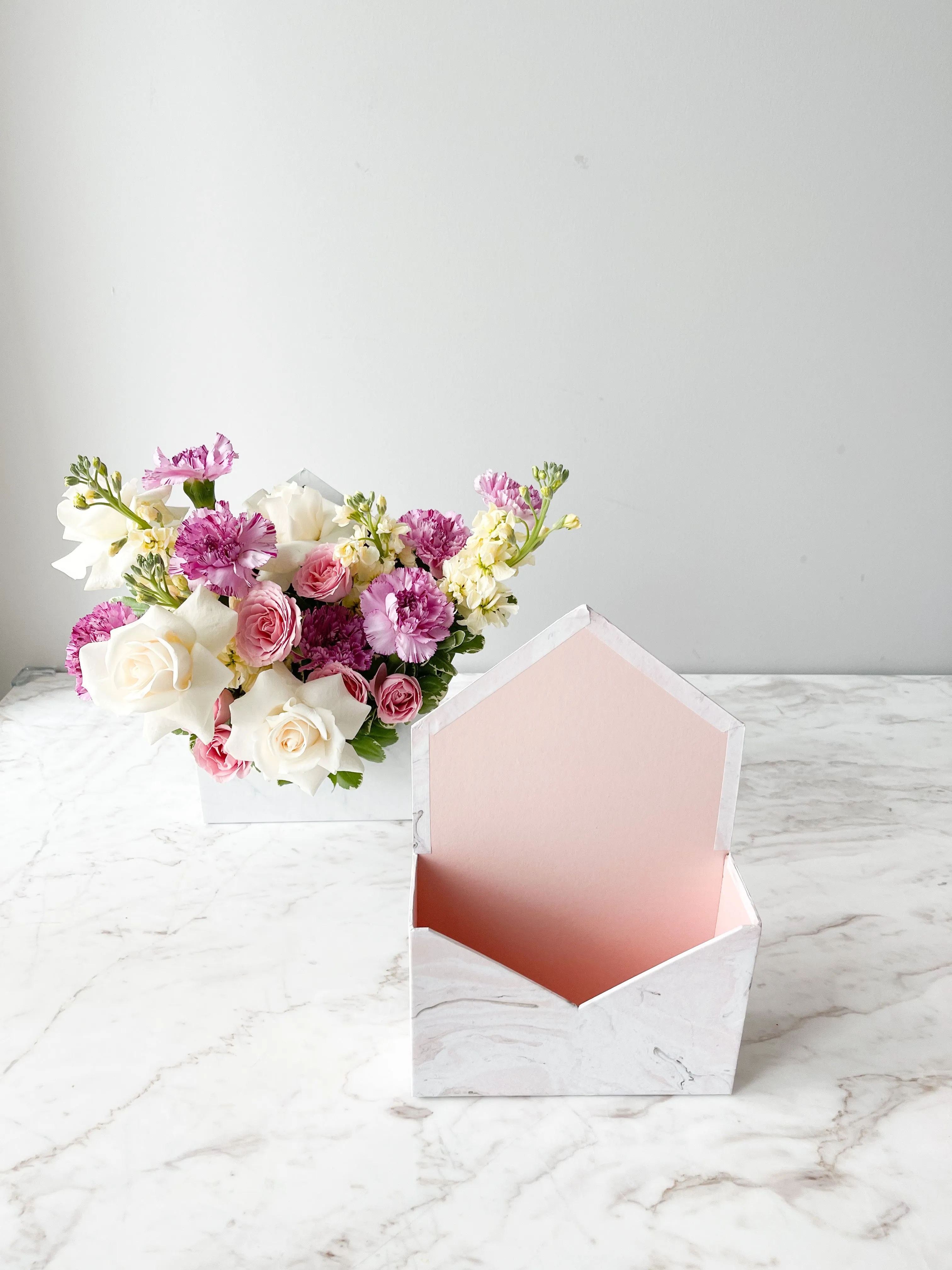 Marble Envelope Shape Flower Box in Variety Color