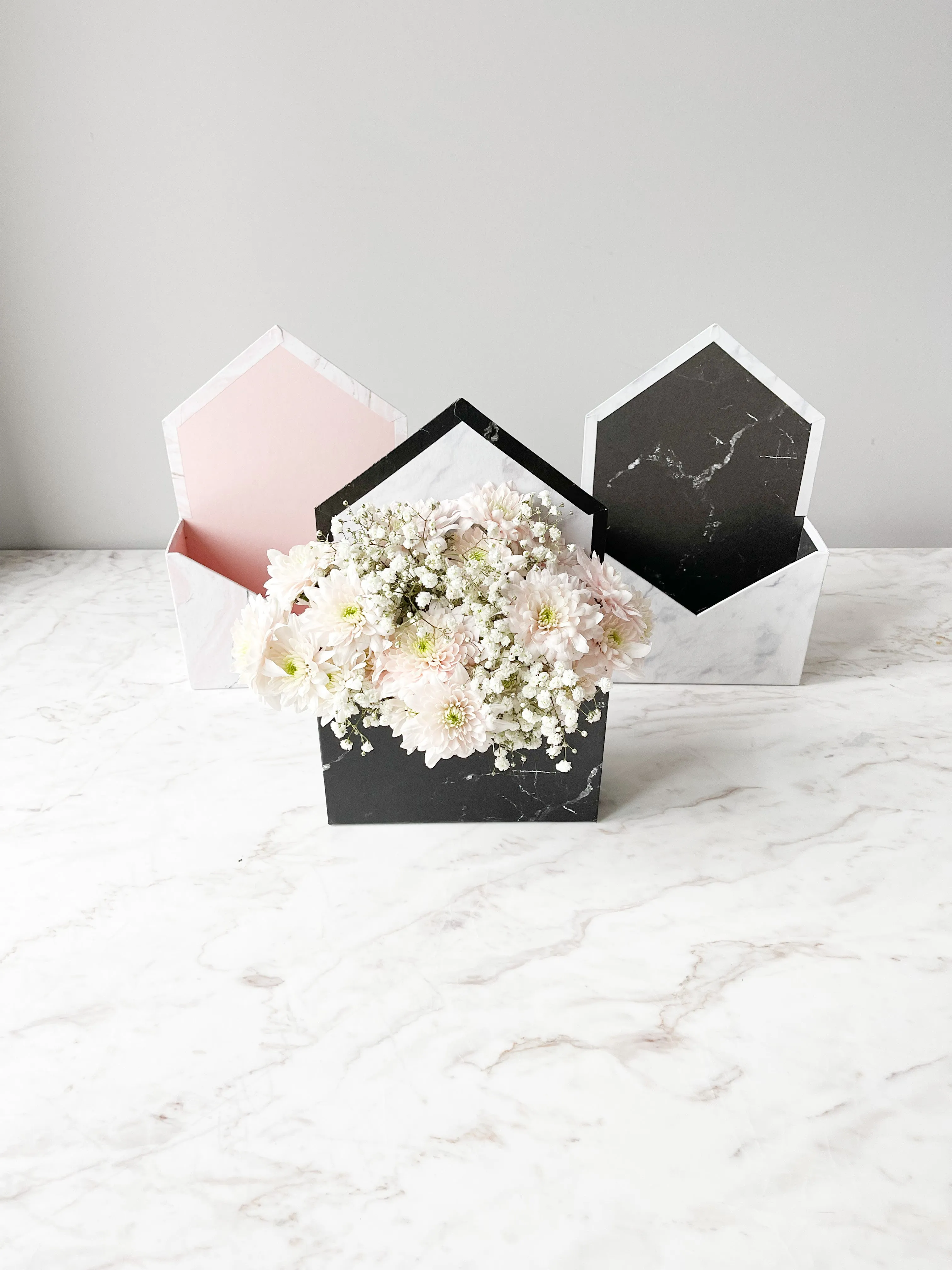 Marble Envelope Shape Flower Box in Variety Color