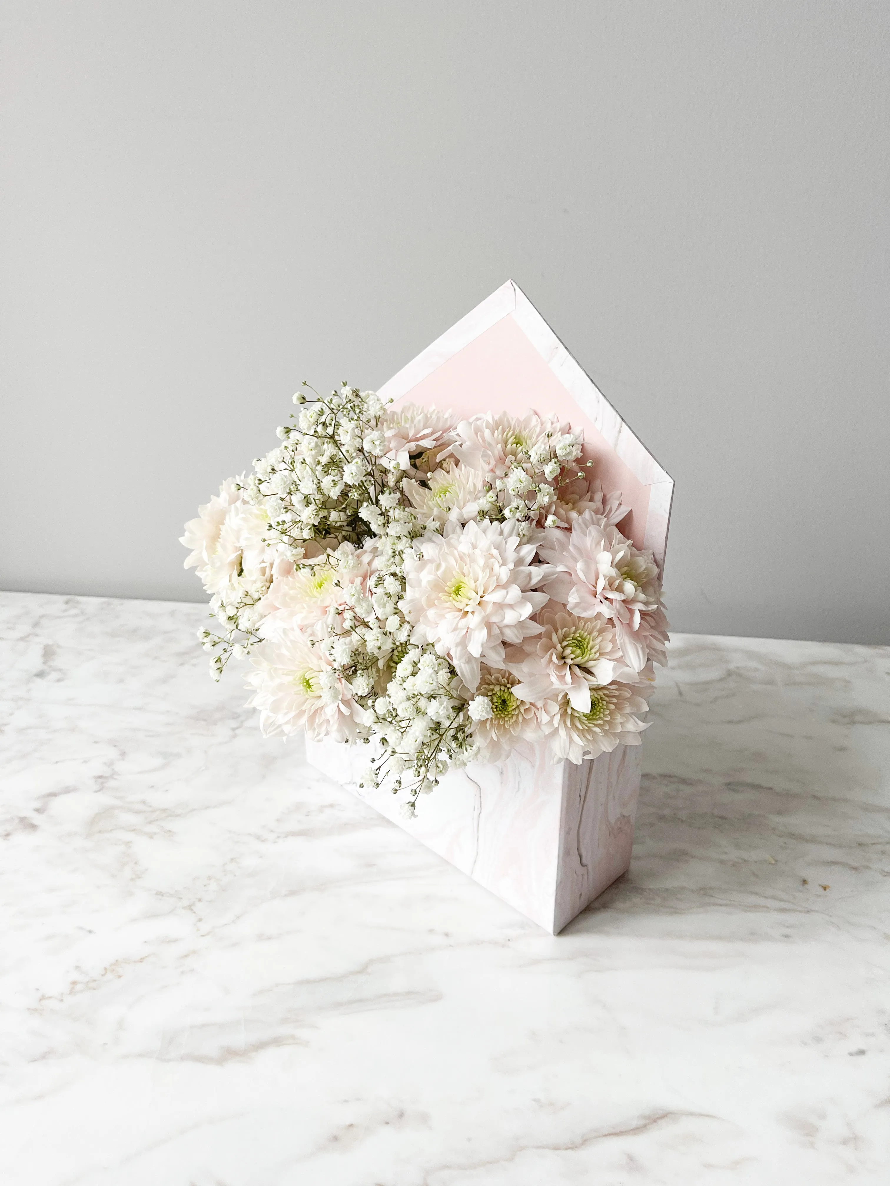 Marble Envelope Shape Flower Box in Variety Color