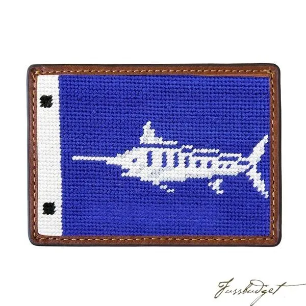 Marlin Sportfishing Flag Needlepoint Card Wallet