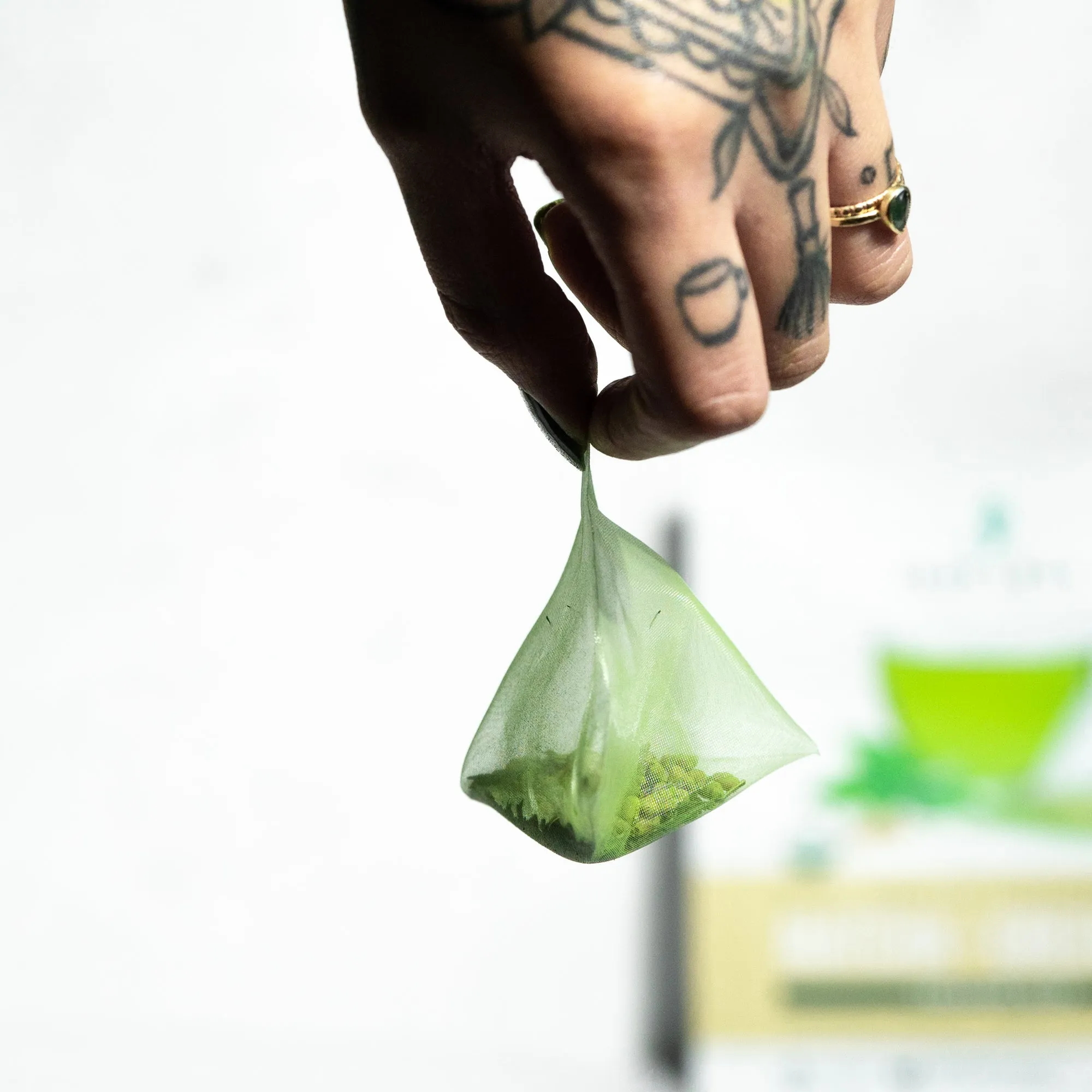 Matcha   Green Tea Pyramid Sachet Tea Bags - Toasted Rice