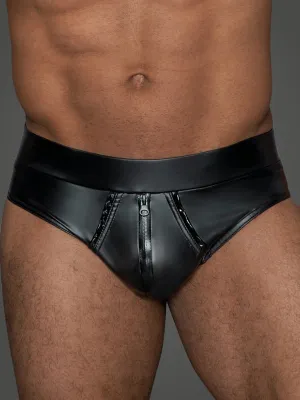 Matte Wetlook Zip Brief