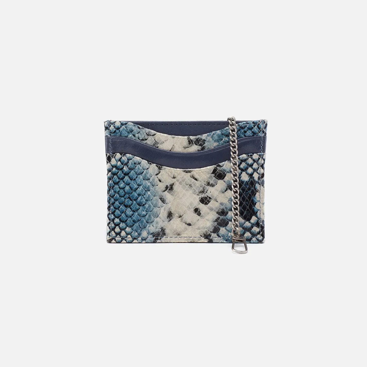 Max Card Case In Mixed Leathers - Blue Tempest