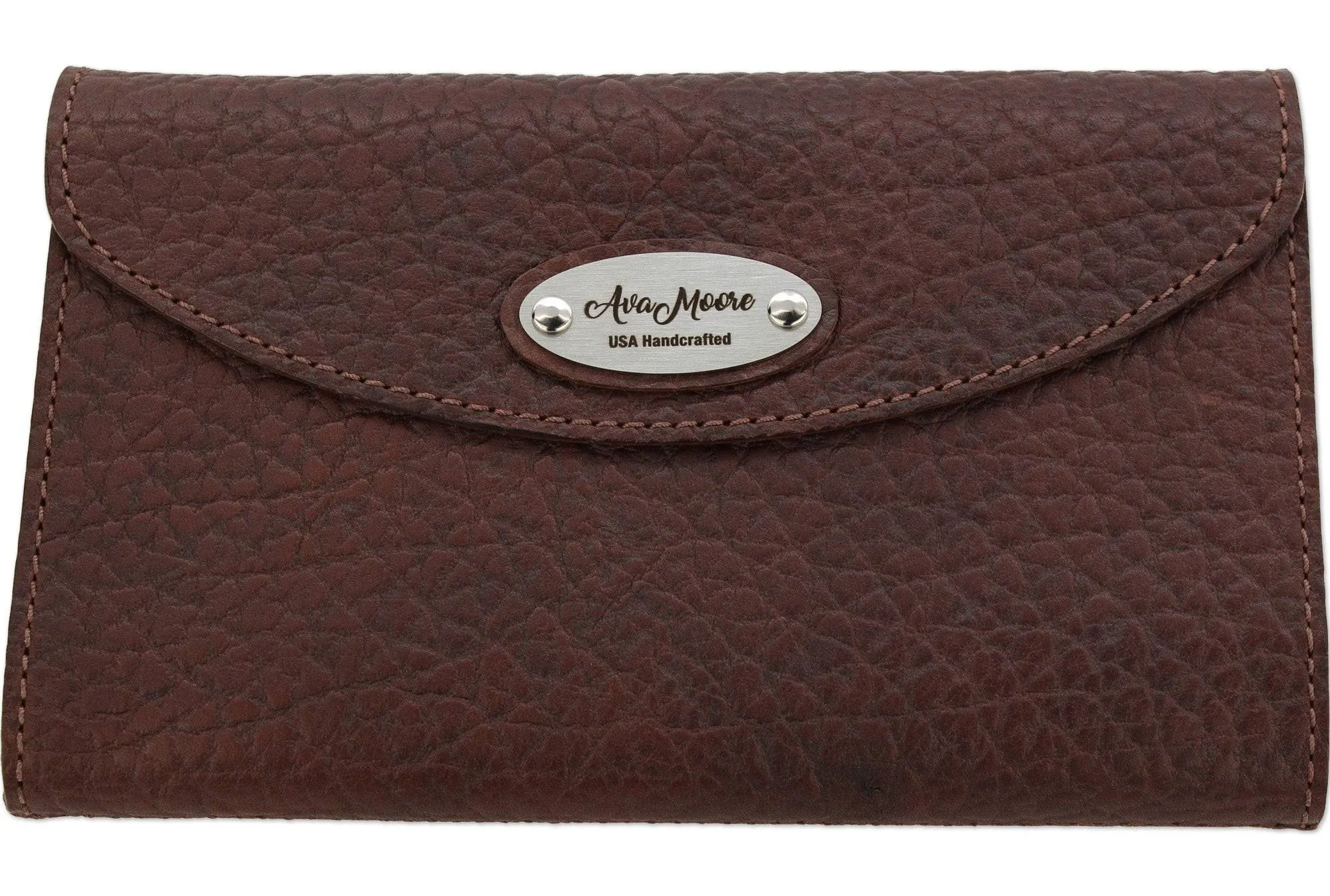 Medium Brown Bison Leather Deluxe Women's Wallet