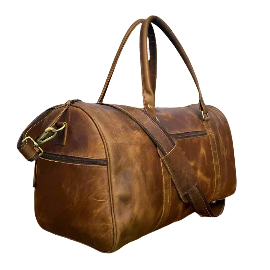 Mens Leather Holdall Bag 'The Wrekin Weekender' by ArchieSoul Man   Free Buffalo Leather Wallet