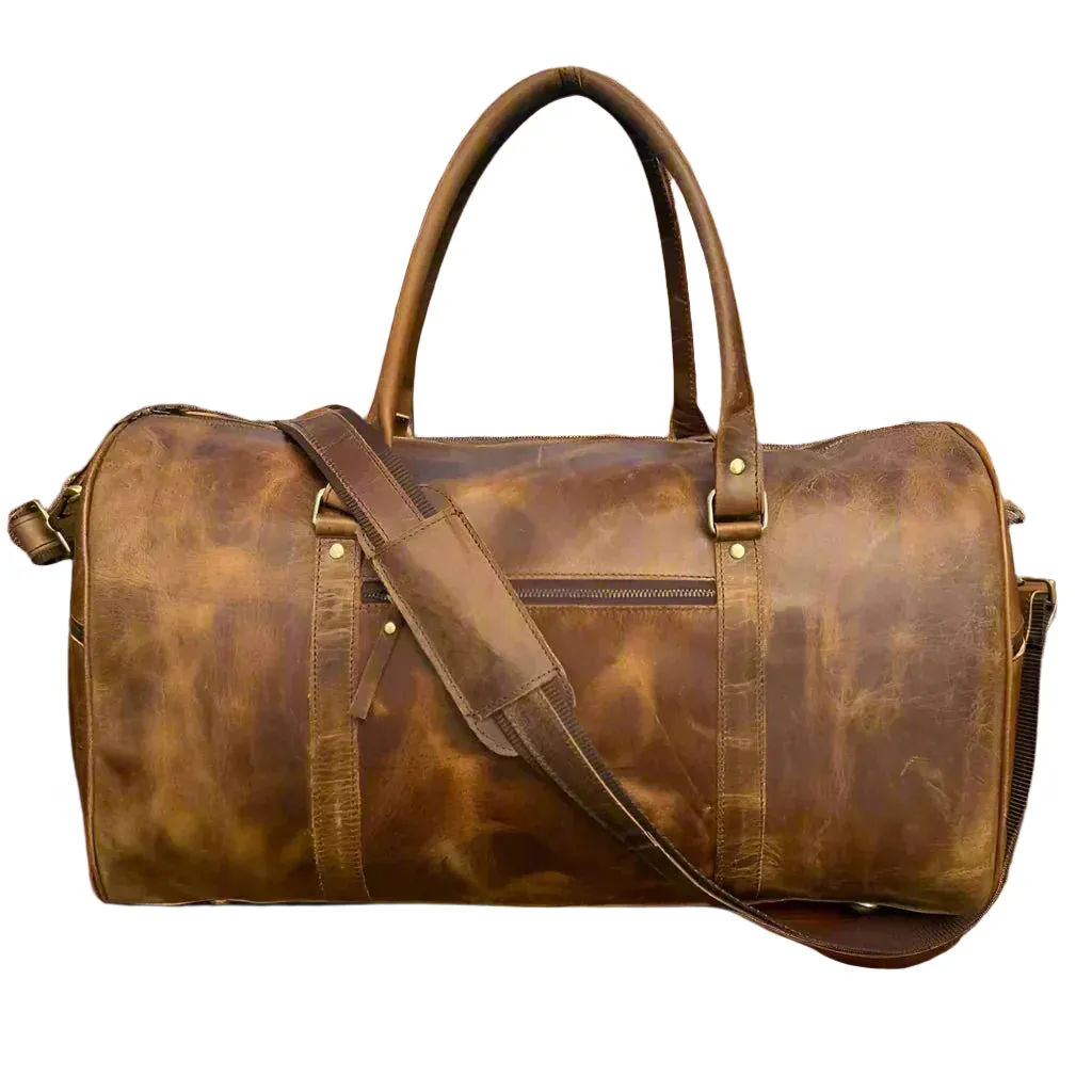 Mens Leather Holdall Bag 'The Wrekin Weekender' by ArchieSoul Man   Free Buffalo Leather Wallet