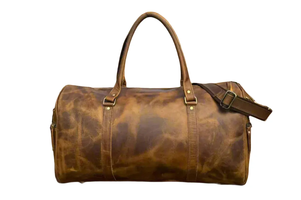 Mens Leather Holdall Bag 'The Wrekin Weekender' by ArchieSoul Man   Free Buffalo Leather Wallet