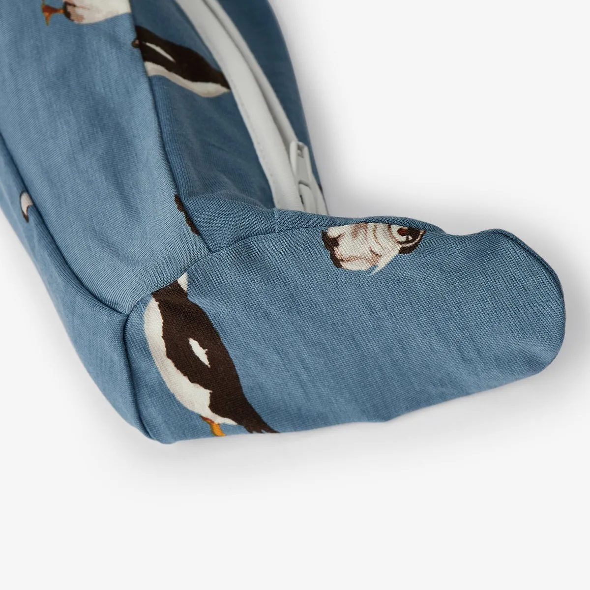 Milkbarn Luxe Stretch Zipper Footed Romper Penguin