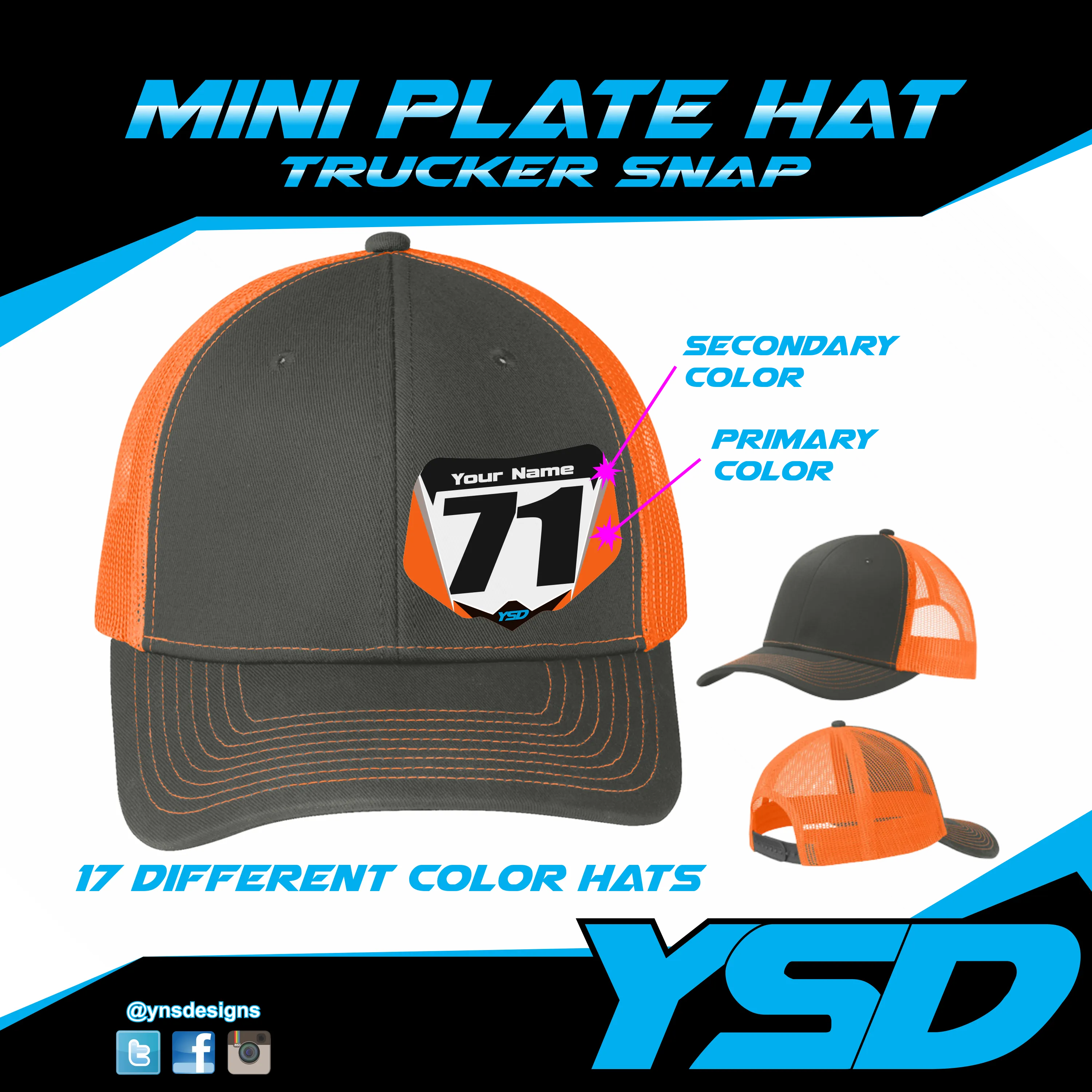 Mini plate Trucker snapback hat