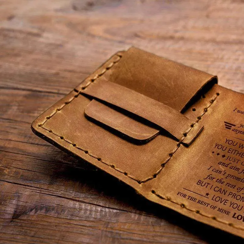 Mom To Son - Premium Cow Leather Trifold Wallet