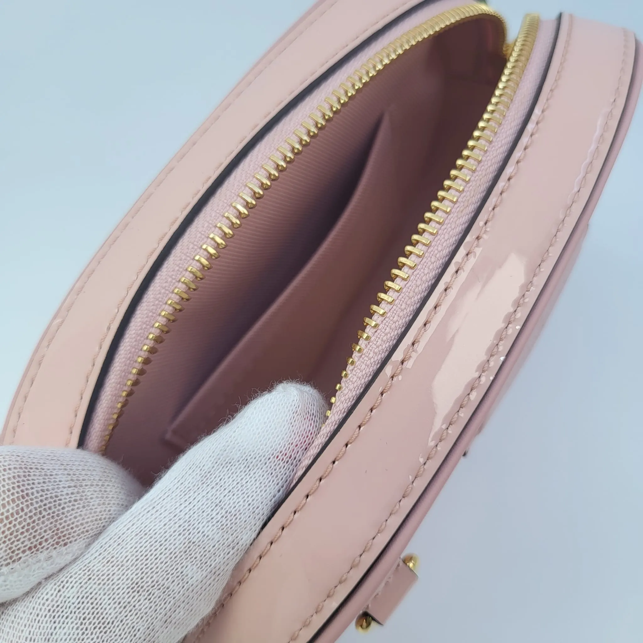 Monogram Vernis Belt Bag Rose Ballerine