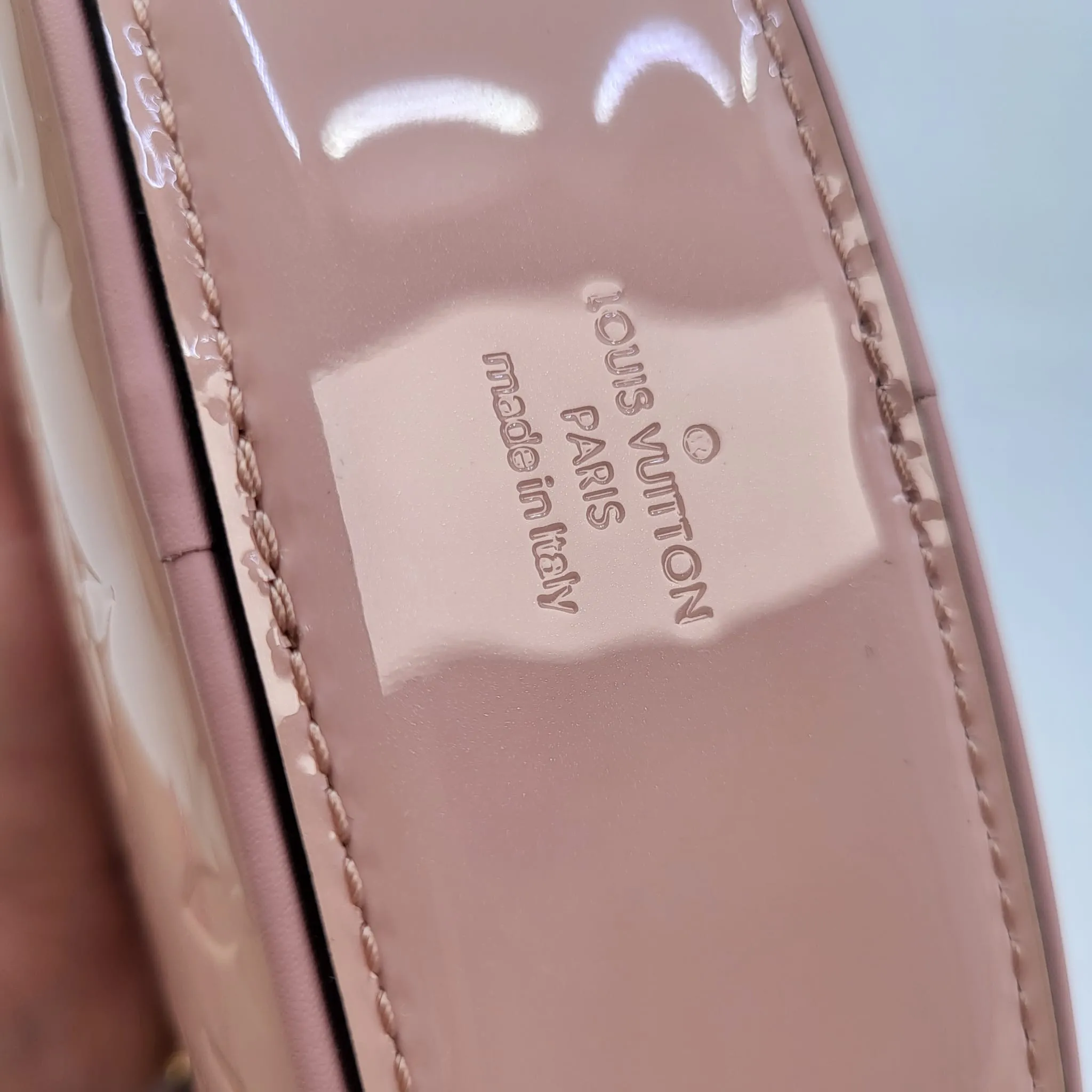 Monogram Vernis Belt Bag Rose Ballerine