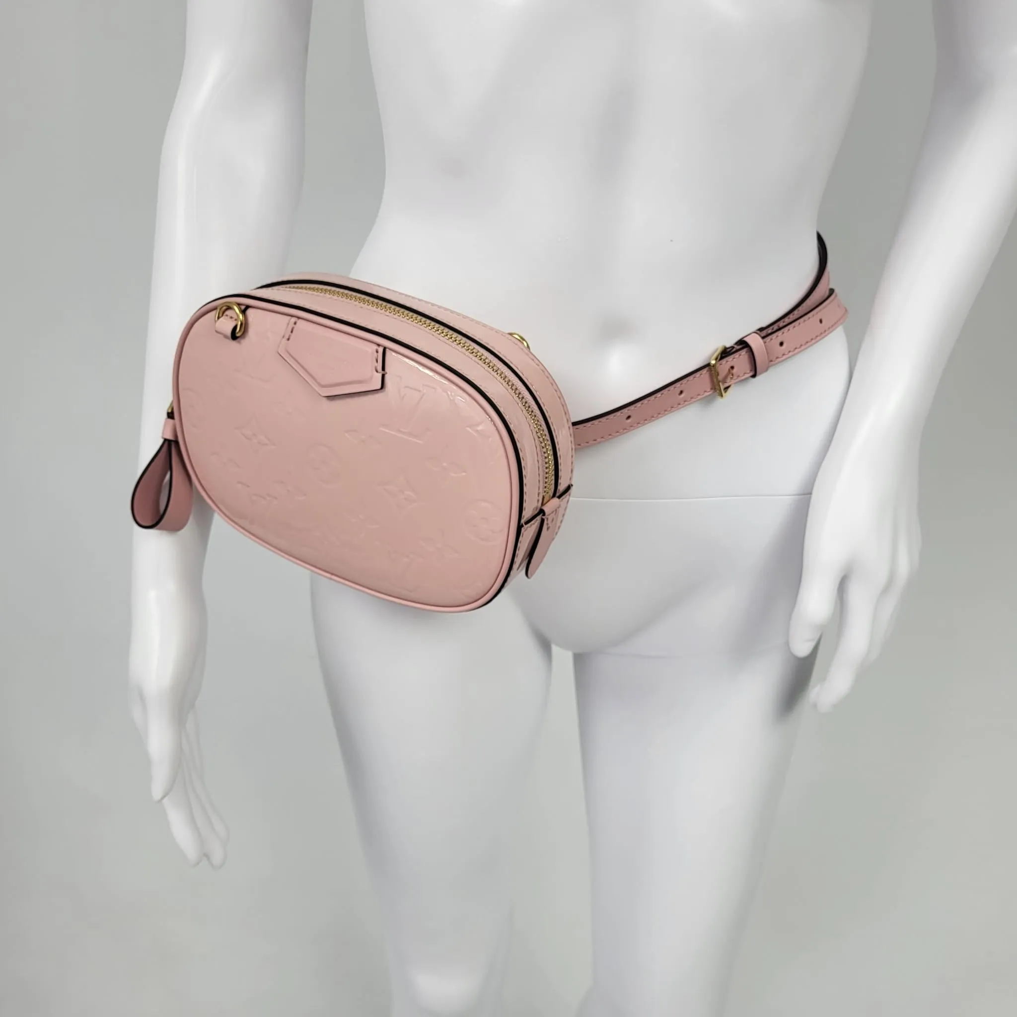 Monogram Vernis Belt Bag Rose Ballerine