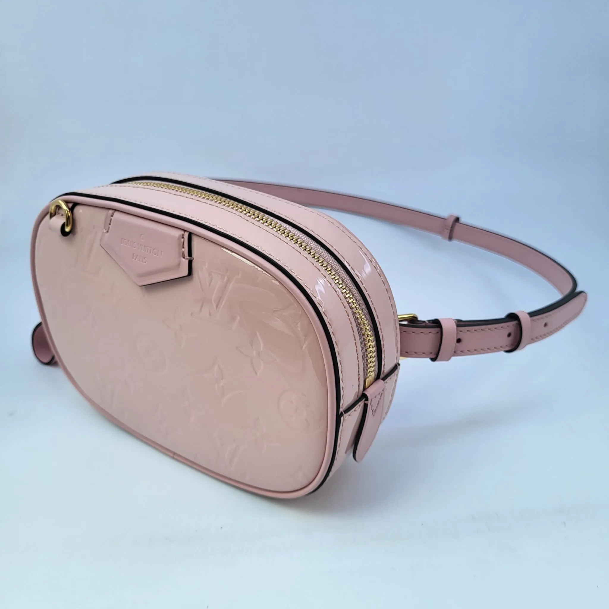 Monogram Vernis Belt Bag Rose Ballerine