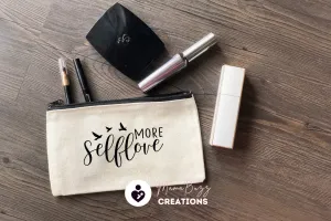 More Self-Love, Makeup bag,Makeup purse,Travel bag,Makeup bag organizer,Pencil case,Cotton Zipper Bag,Custom zipper bag,Canvas,Craft Bag