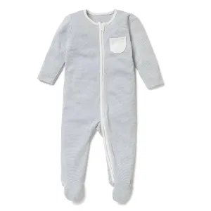 MORI Clever Zip Sleepsuit - Blue Stripe