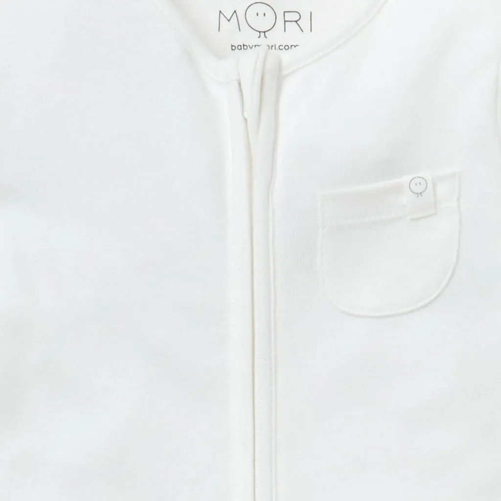 MORI Clever Zip Sleepsuit - White