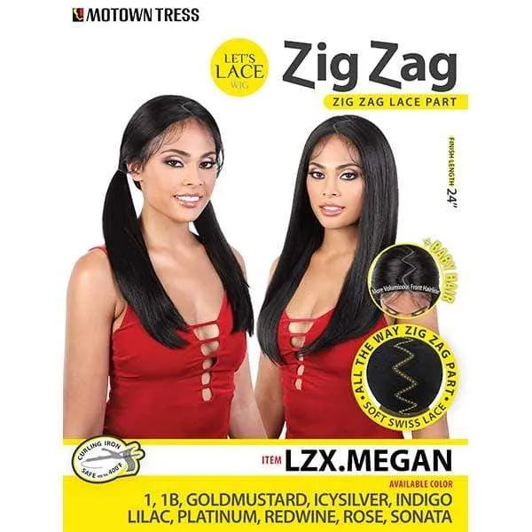 Motown Tress Let's Lace Zig Zag 4 Way Lace Part Synthetic Swiss Lace Wig - LZX MEGAN - Clearance