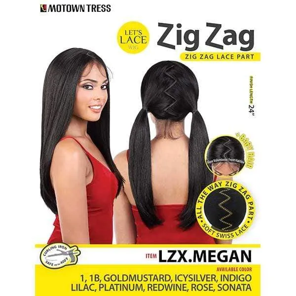 Motown Tress Let's Lace Zig Zag 4 Way Lace Part Synthetic Swiss Lace Wig - LZX MEGAN - Clearance