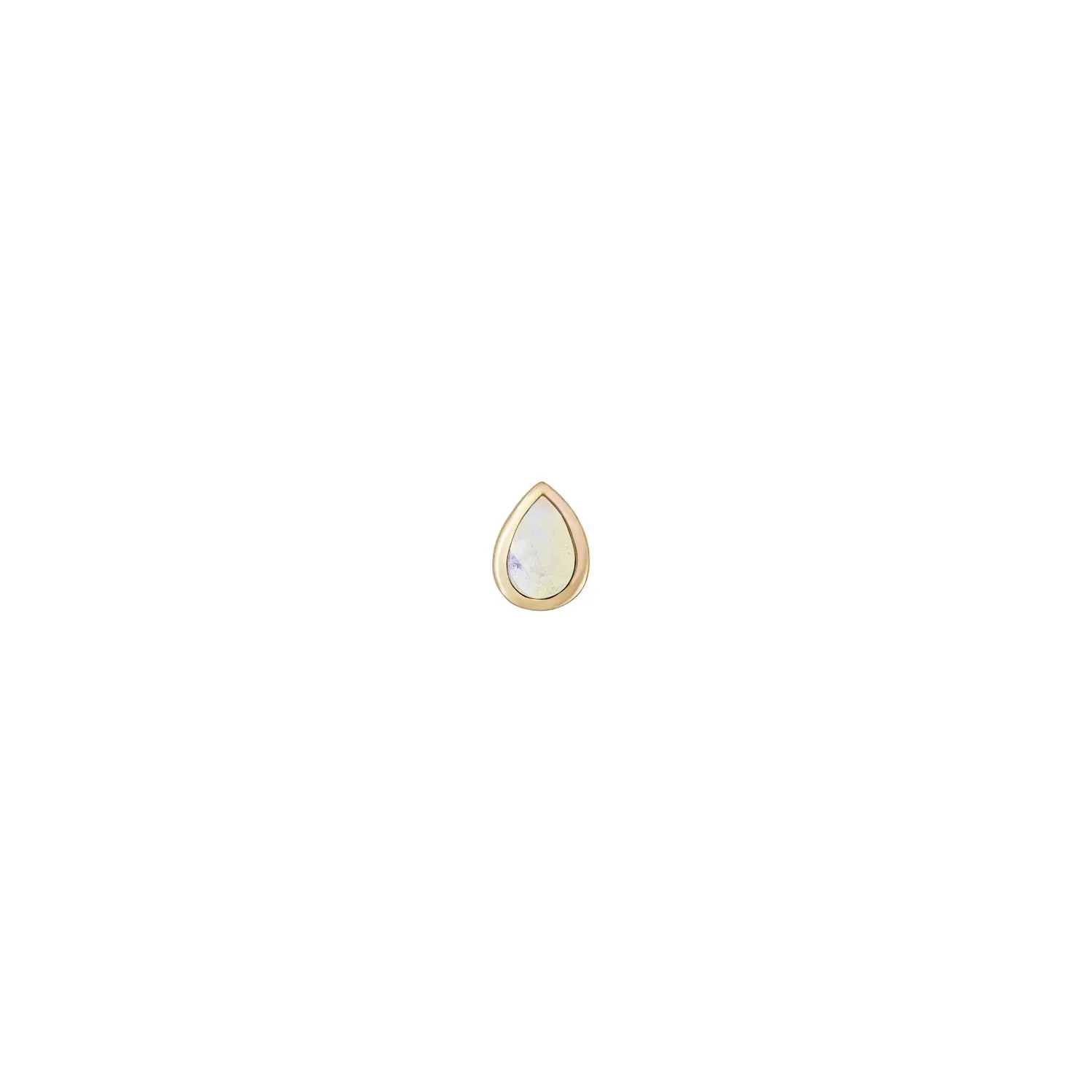 métier / mini bezel-set pear gemstone stud earring - single