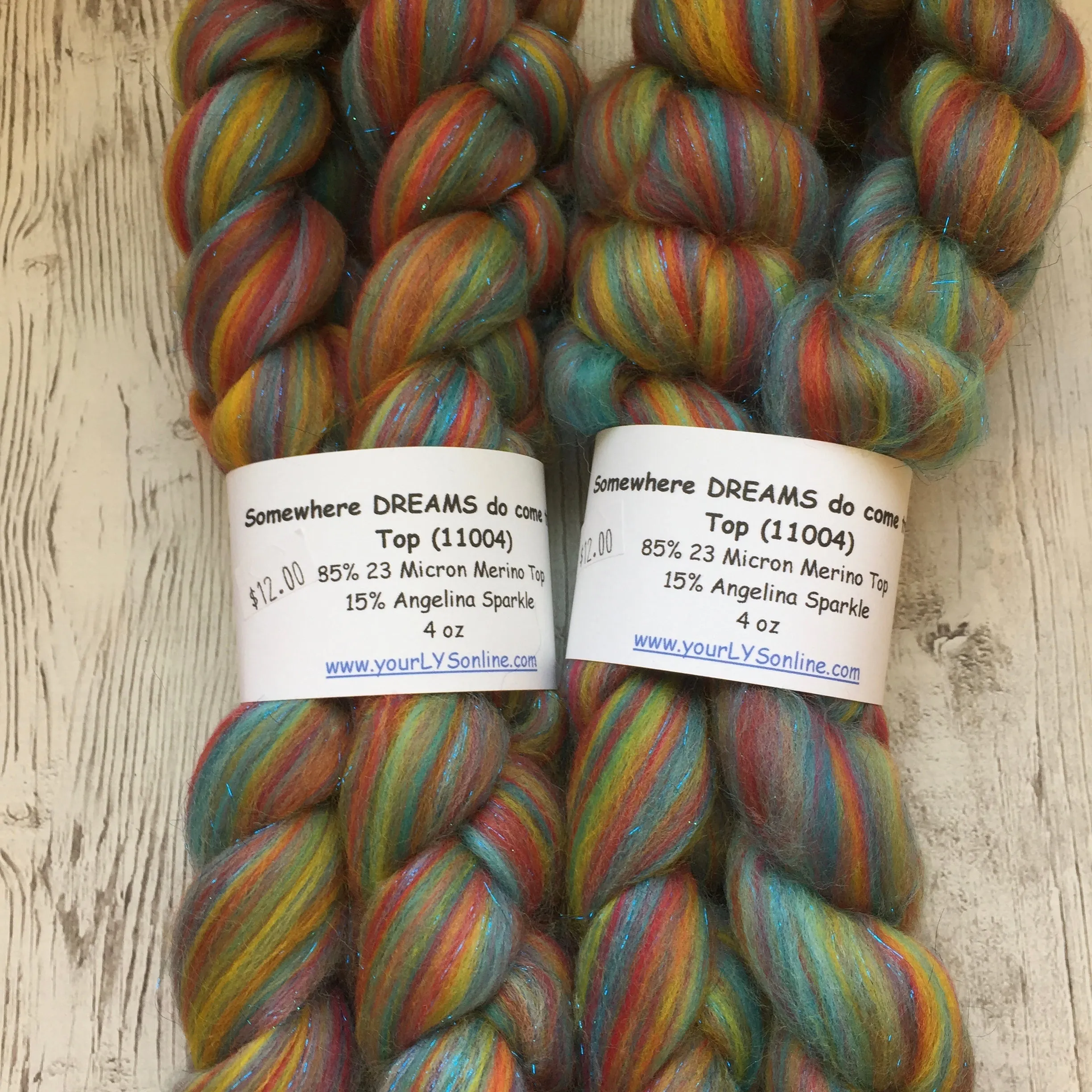 Multi Colored Merino / Sparkle  - WHERE DREAMS DO COME TRUE -  4 oz