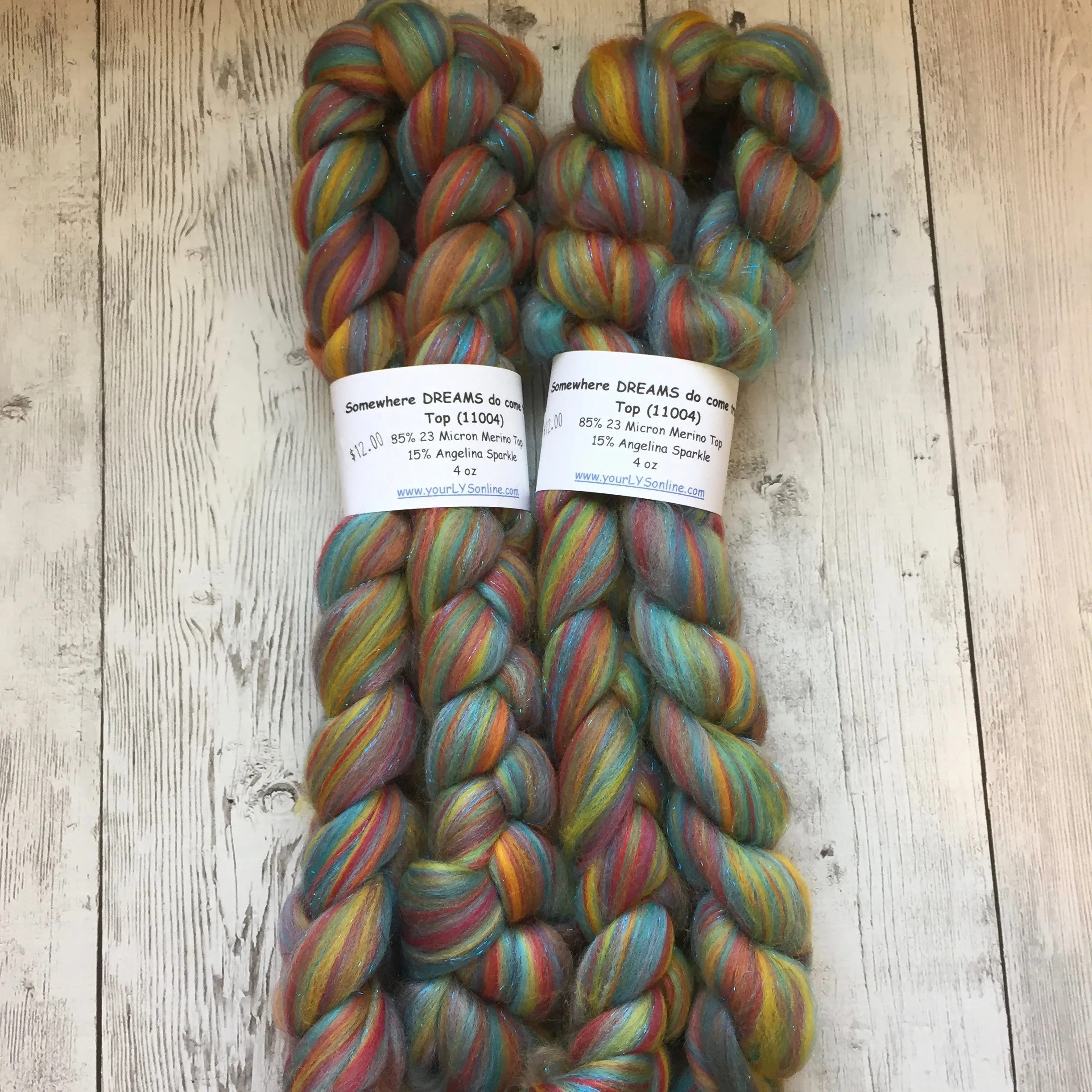 Multi Colored Merino / Sparkle  - WHERE DREAMS DO COME TRUE -  4 oz