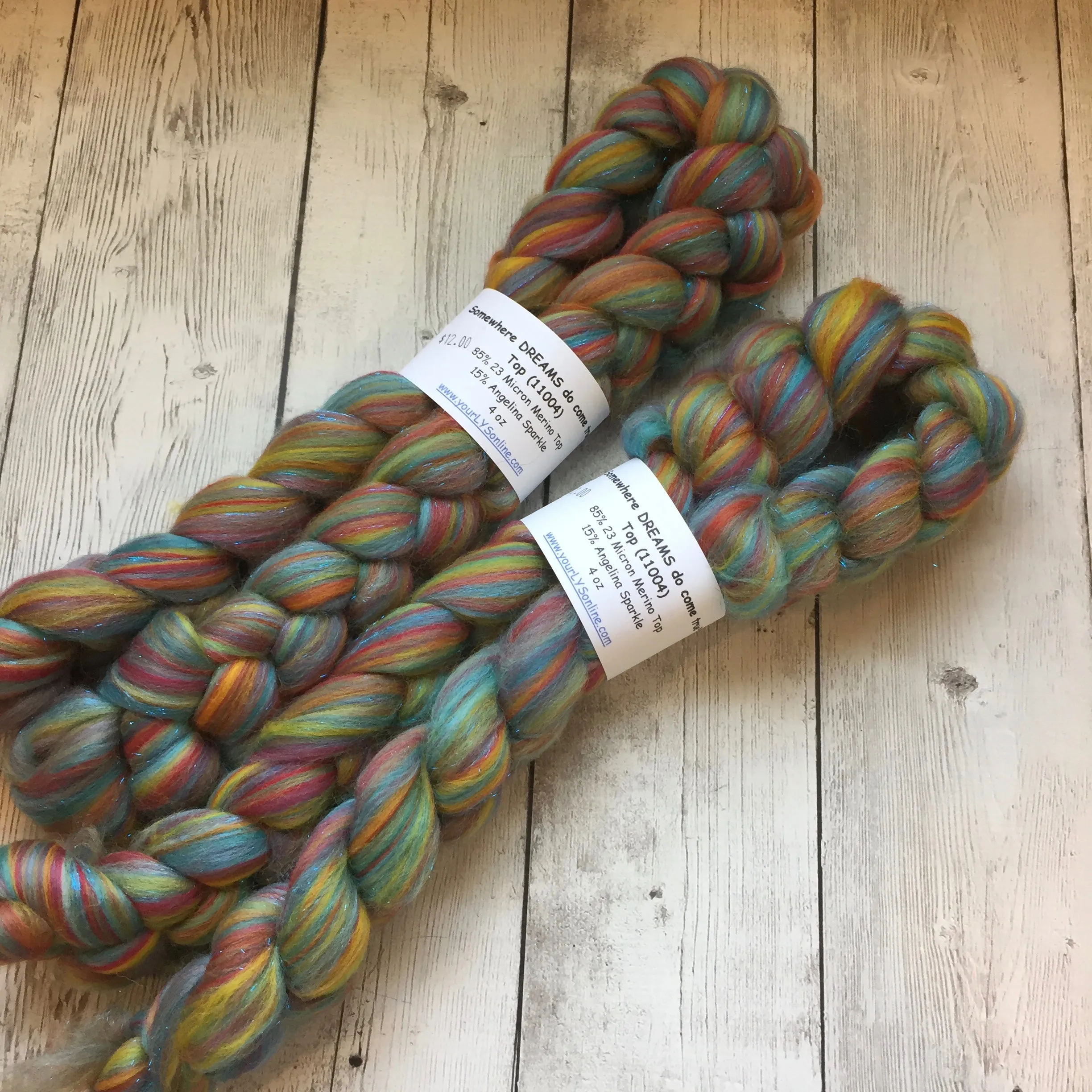 Multi Colored Merino / Sparkle  - WHERE DREAMS DO COME TRUE -  4 oz