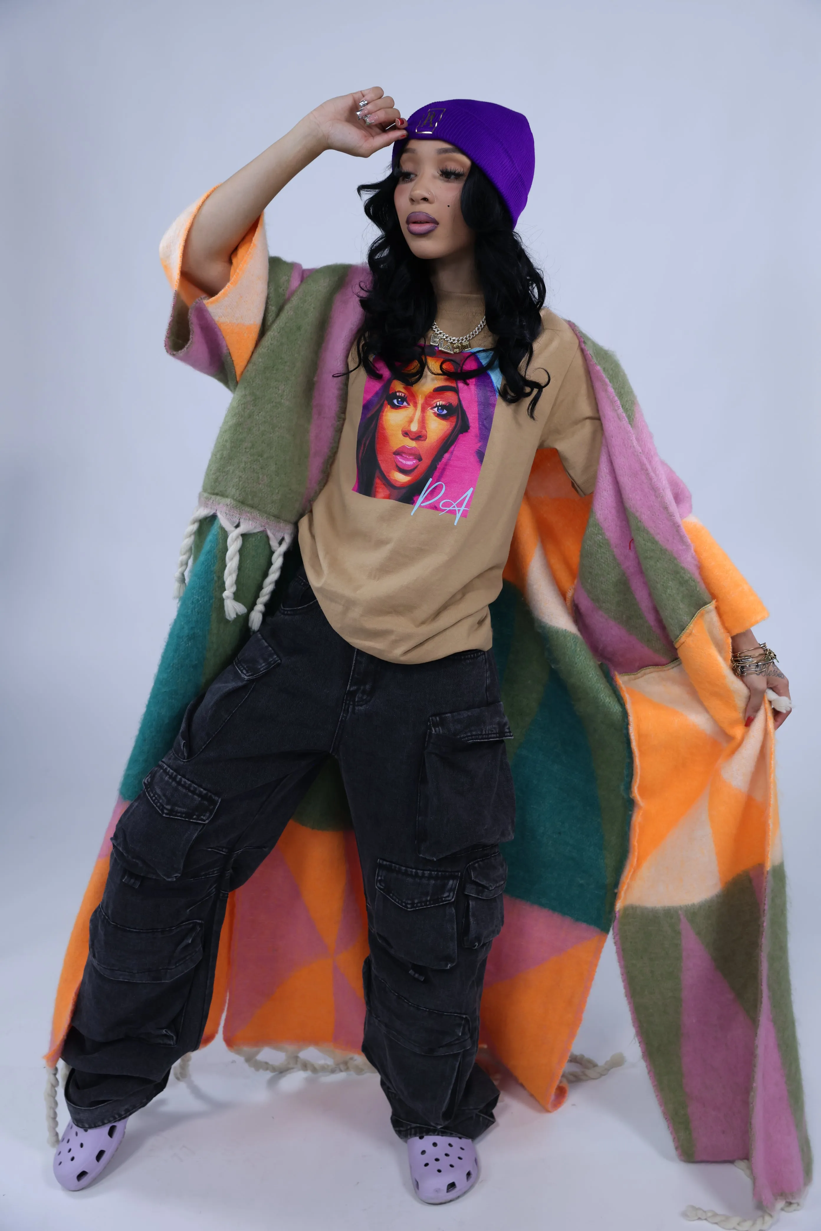 Multi-Colored Poncho