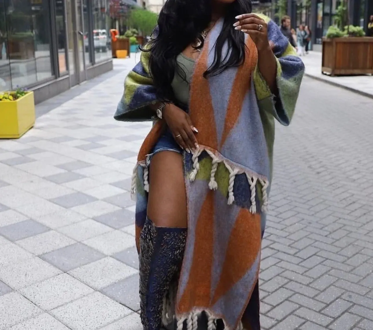 Multi-Colored Poncho