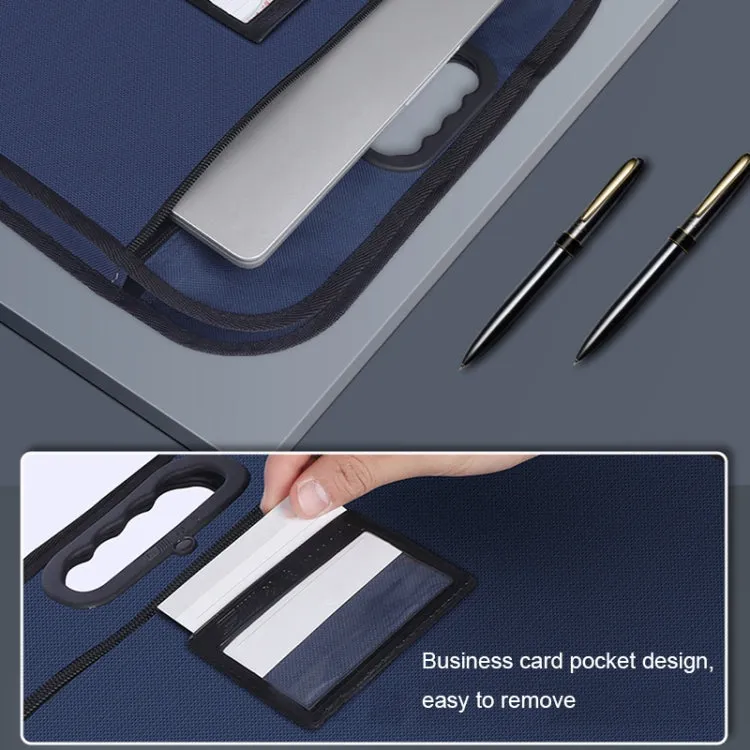 Multifunctional Business Portable Briefcase Large-capacity Oxford Cloth File Bag with Card Bag