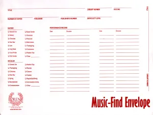Music Finder Envelope - Choral - Envelope - Choral