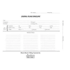 Musidex Choral Filing Envelopes