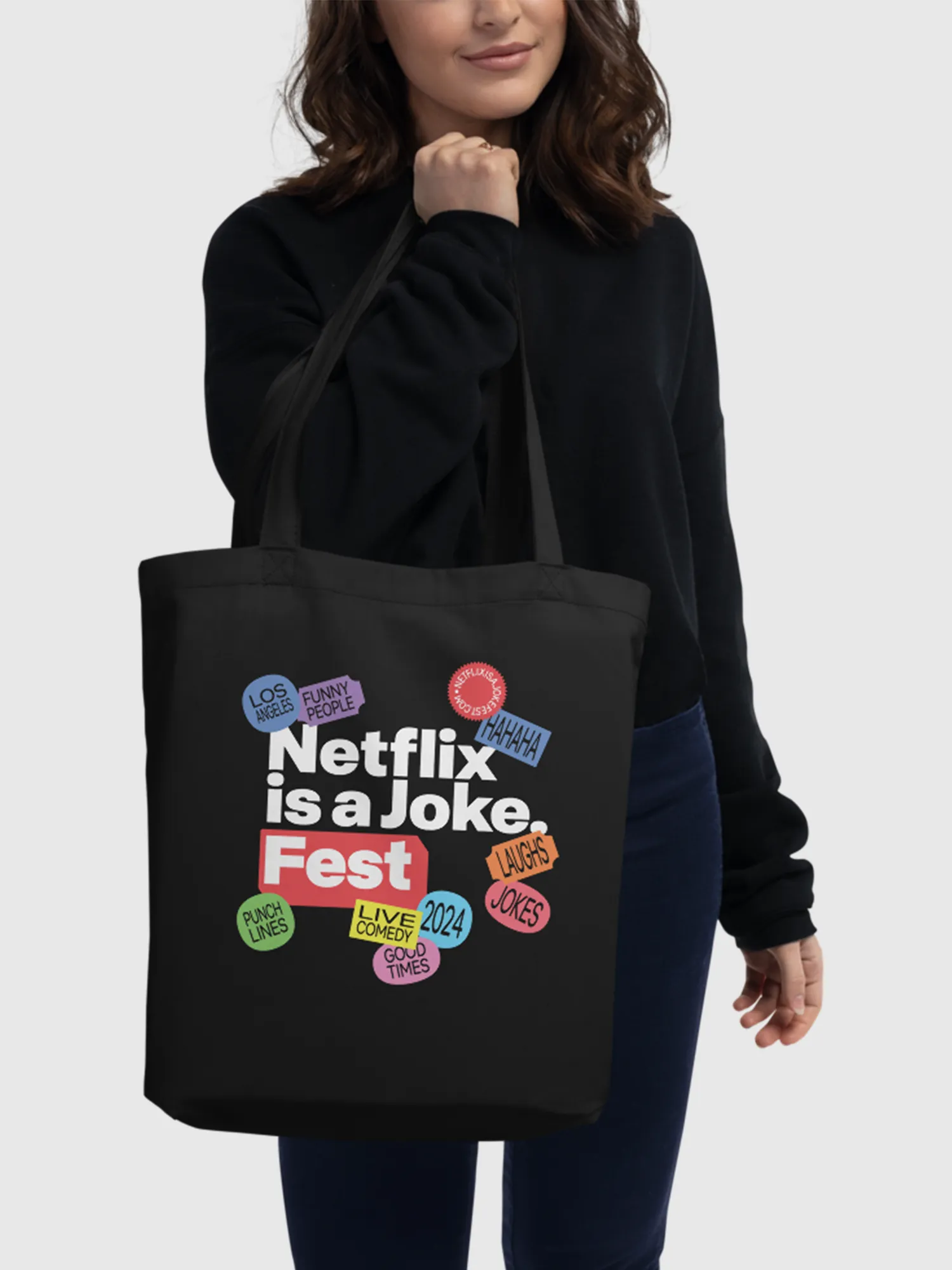 Netflix is A Joke Eco Tote Bag [Black]