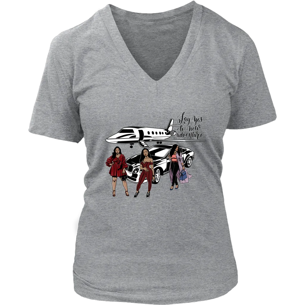 New Adventure Travel | Girls Trip | Travel T-Shirt | Airplane Shirt