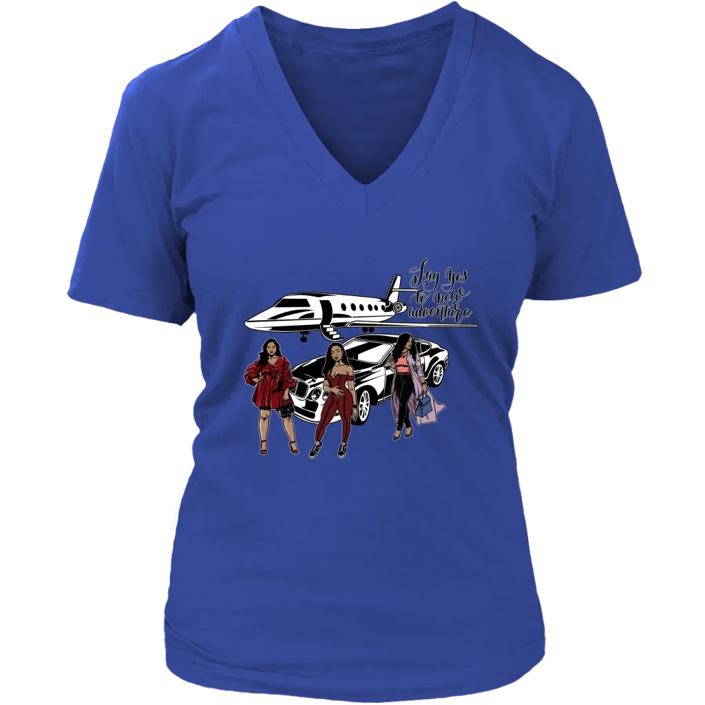 New Adventure Travel | Girls Trip | Travel T-Shirt | Airplane Shirt