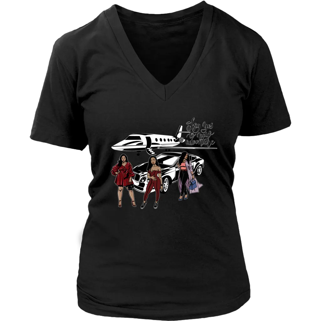 New Adventure Travel | Girls Trip | Travel T-Shirt | Airplane Shirt