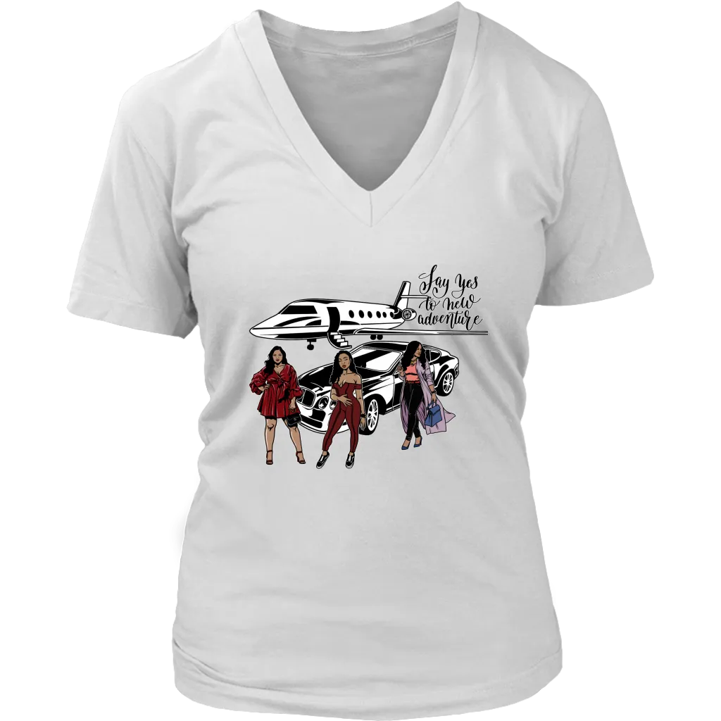 New Adventure Travel | Girls Trip | Travel T-Shirt | Airplane Shirt