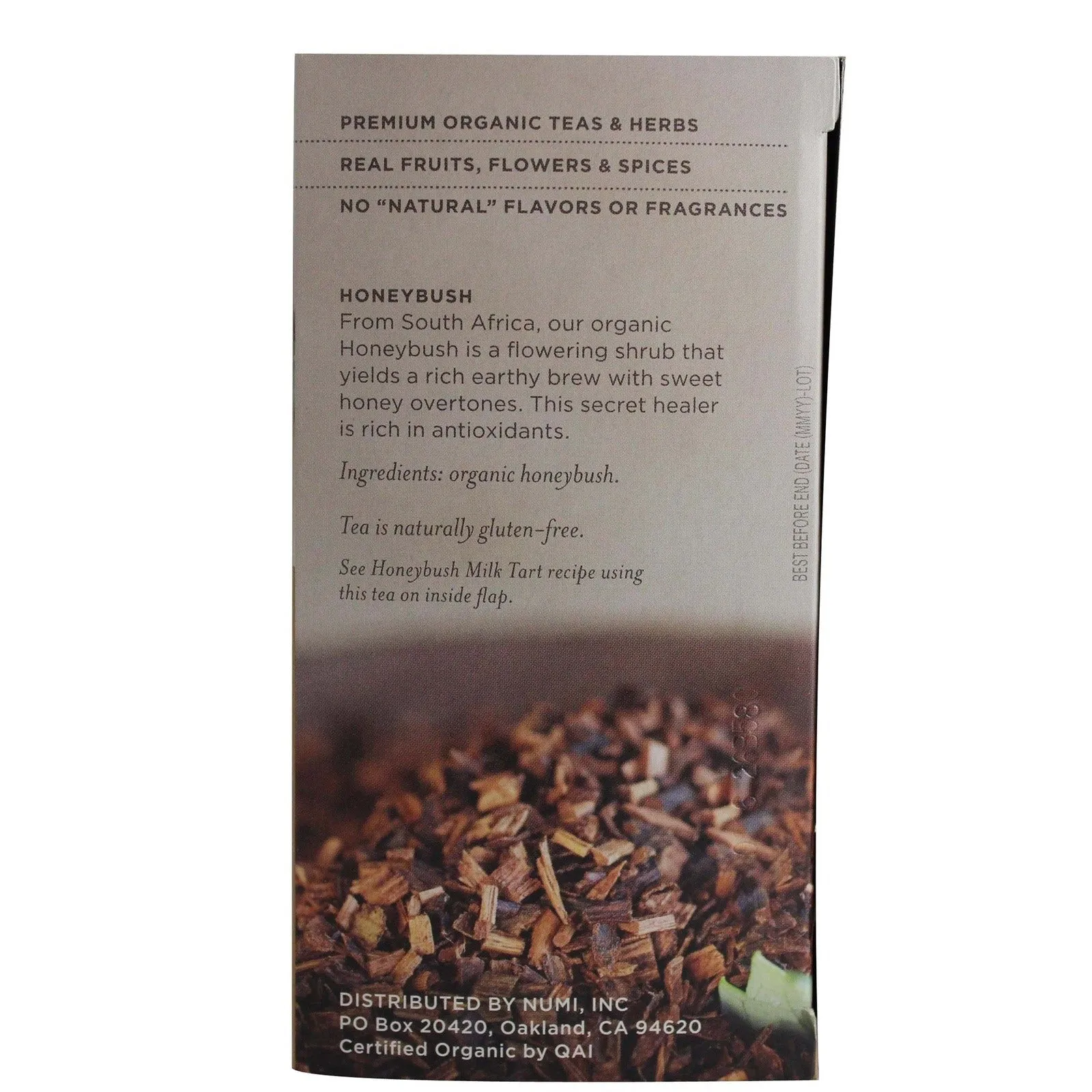 Numi Organic Tea - Honeybush (18 Tea Bags)