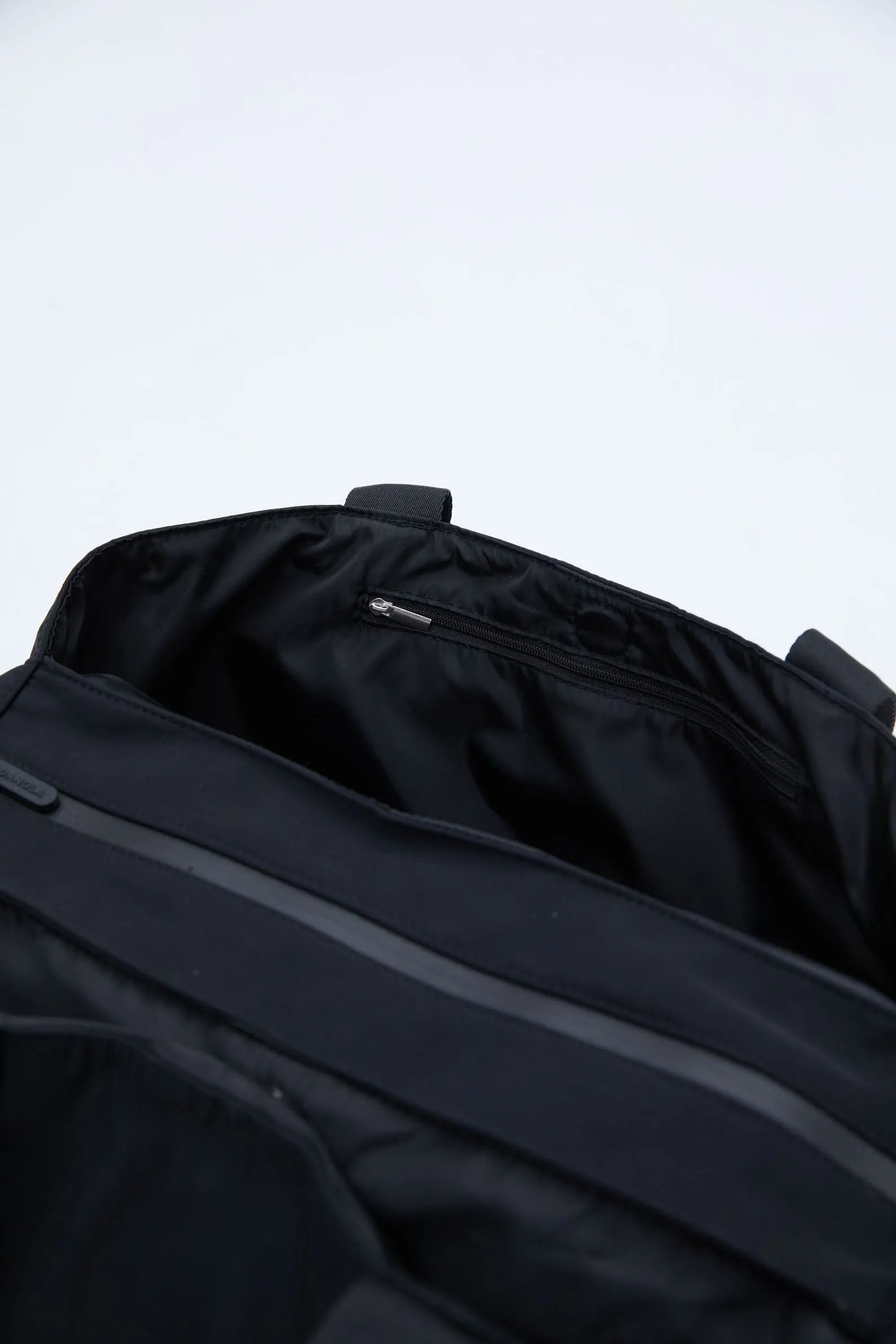 Nylon Zip Tote Bag - Black