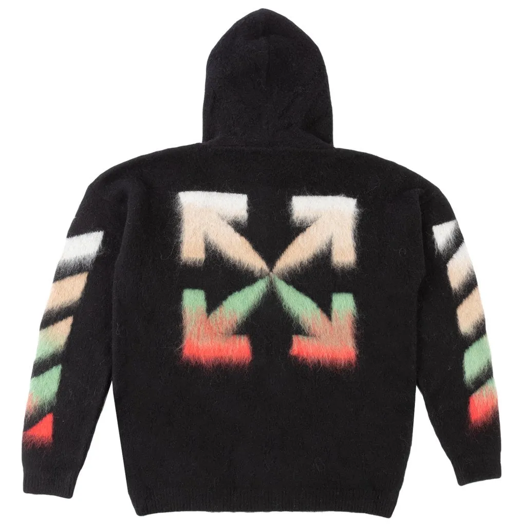 Off White Brushed Zip Hoodie