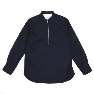Officine Generale Wool 1/4 Zip Top Navy Medium