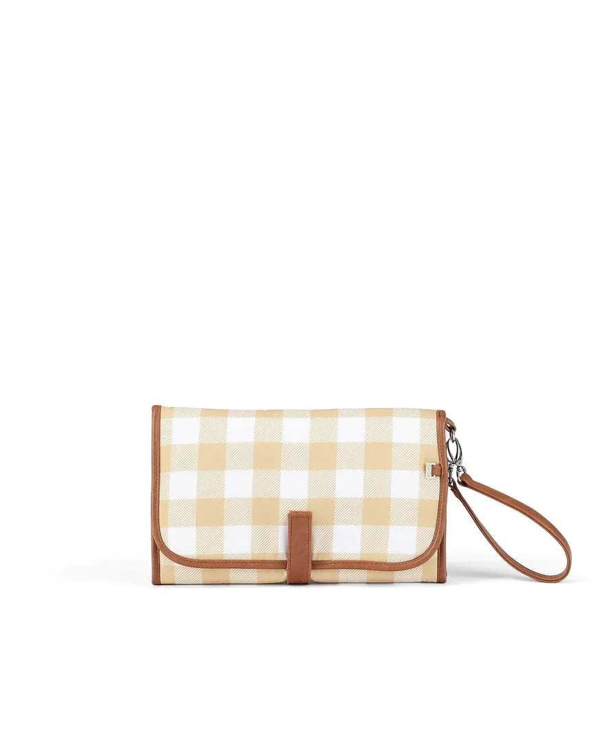 OiOi Baby Travel Change Clutch - Gingham Beige
