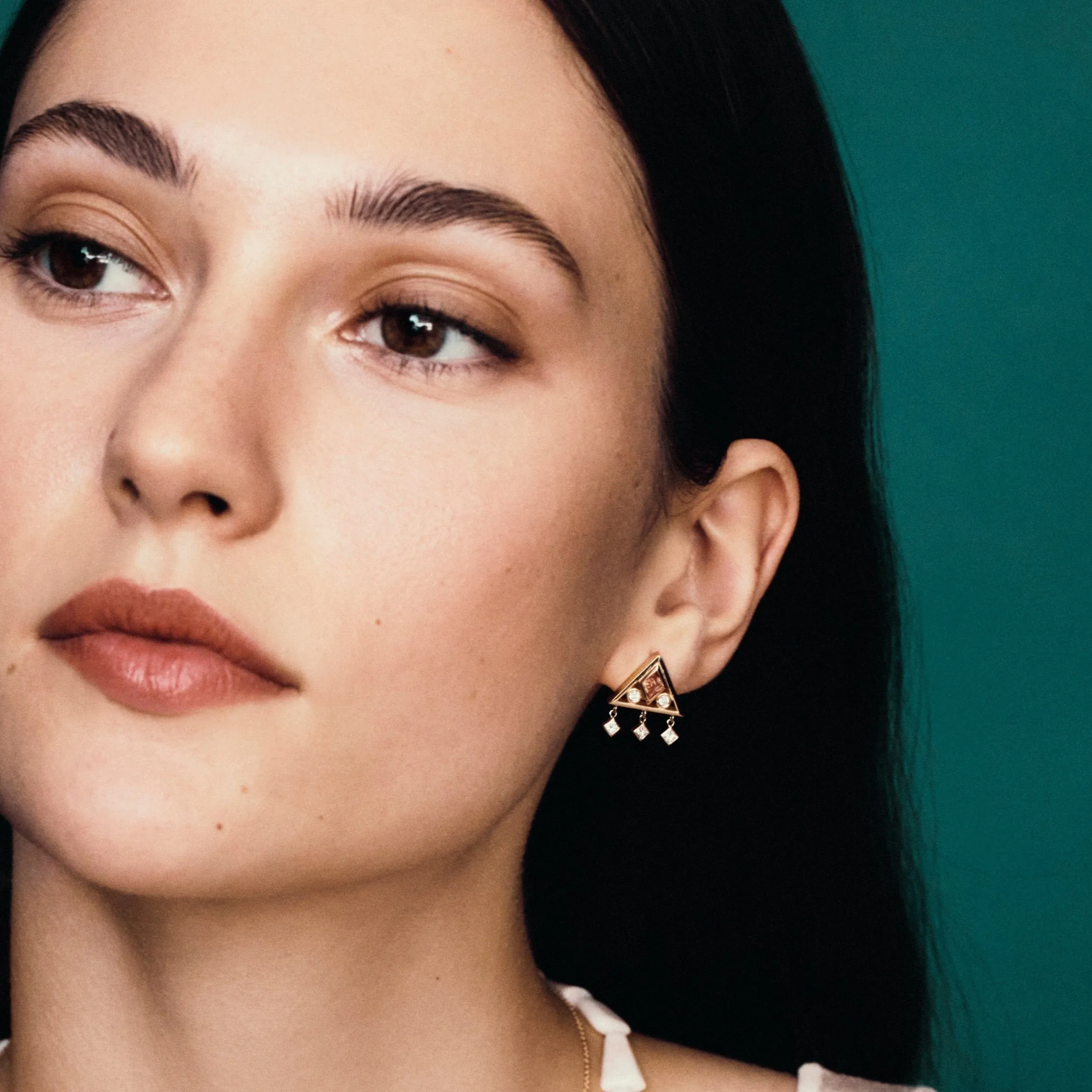 Orange Sapphire Muska Earrings